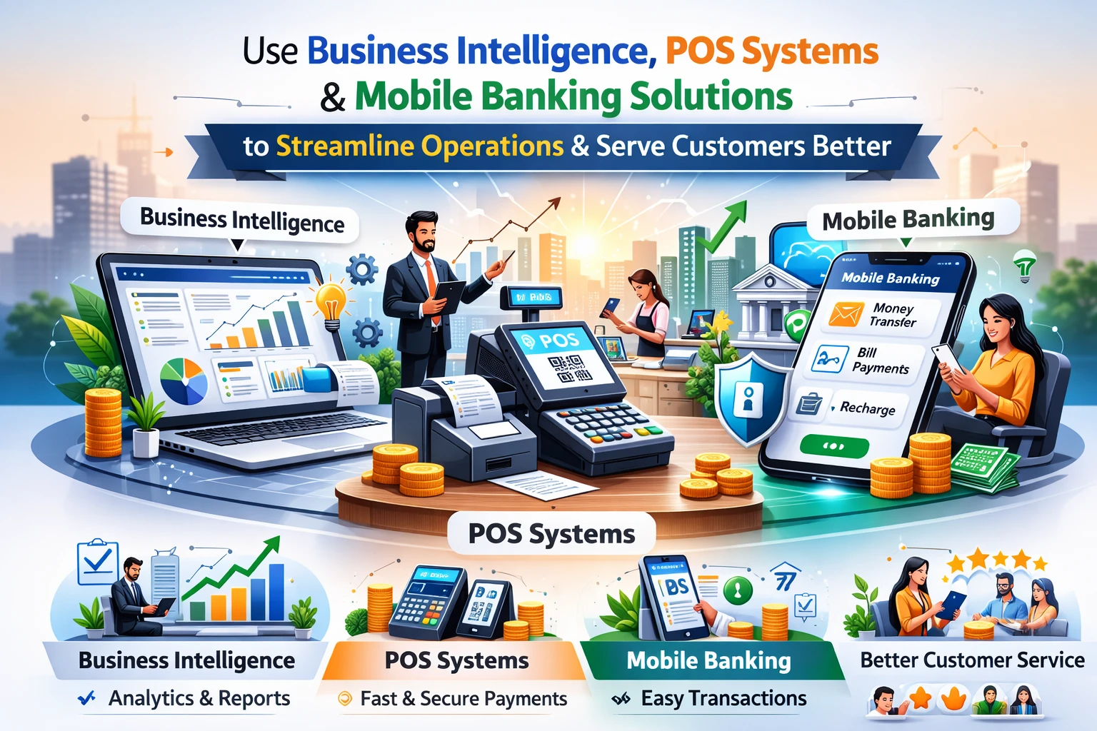 Data analytics, POS and mobile banking